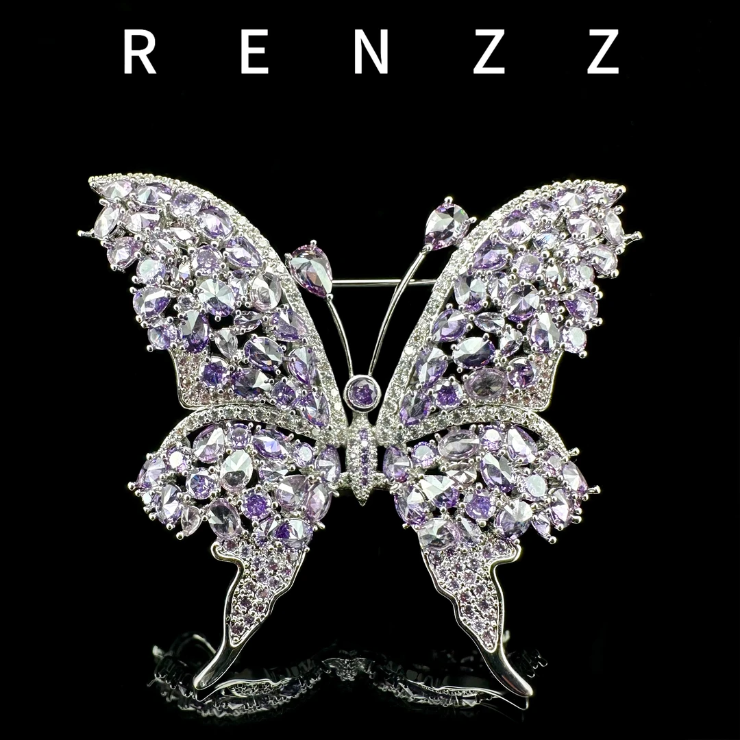 2901 紫色双翼蝴蝶 胸针