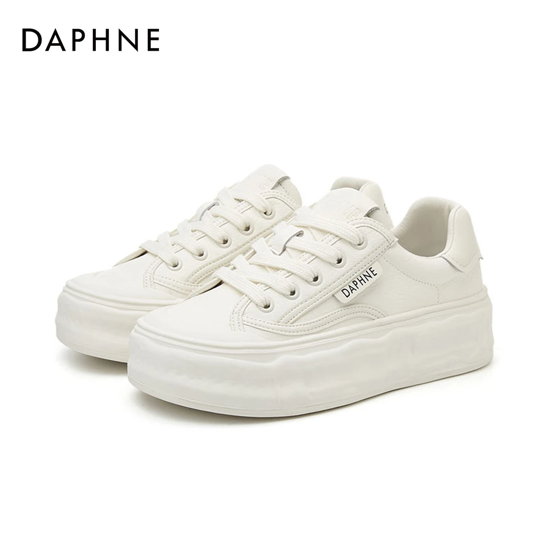 Daphne/达芙妮品牌小白鞋气质新款春季透气平底板鞋休闲百搭女鞋