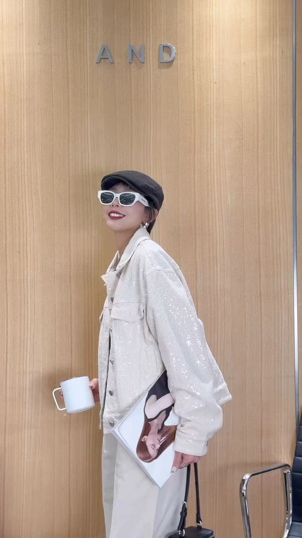 LYXZ 春季潮流小众个性刺绣星星亮片外套76228