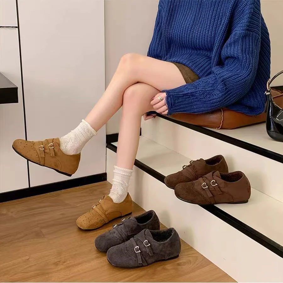 秋冬款法式女新款百搭软底豆豆鞋单鞋818-8