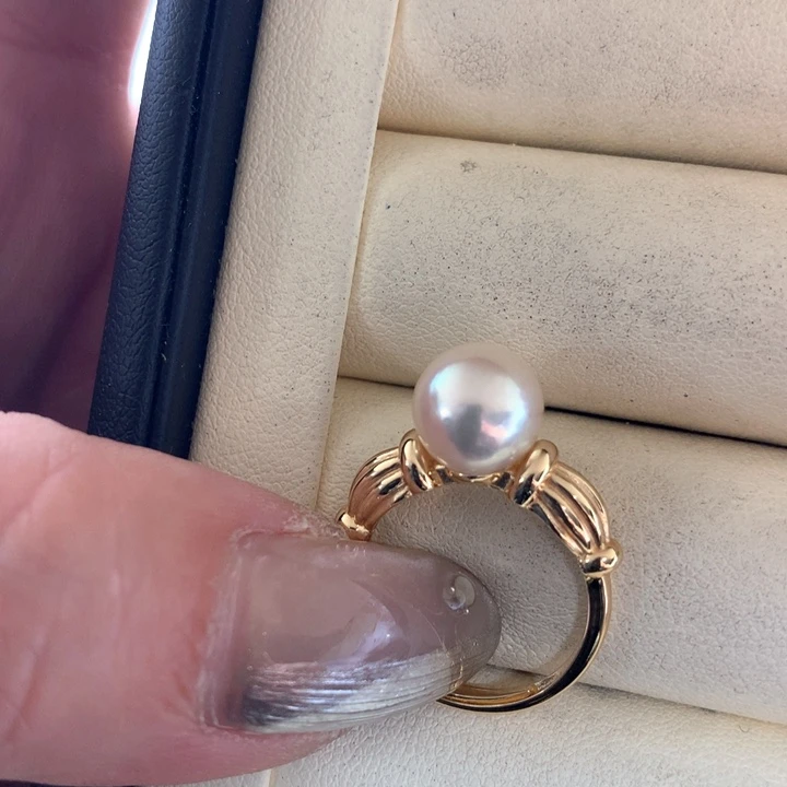 银S925镶嵌戒指海水珍珠