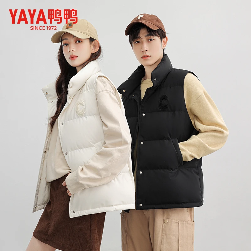 YAYA鸭鸭情侣时尚潮羽绒立领休闲马甲韩版短款羽绒服-XCYMY