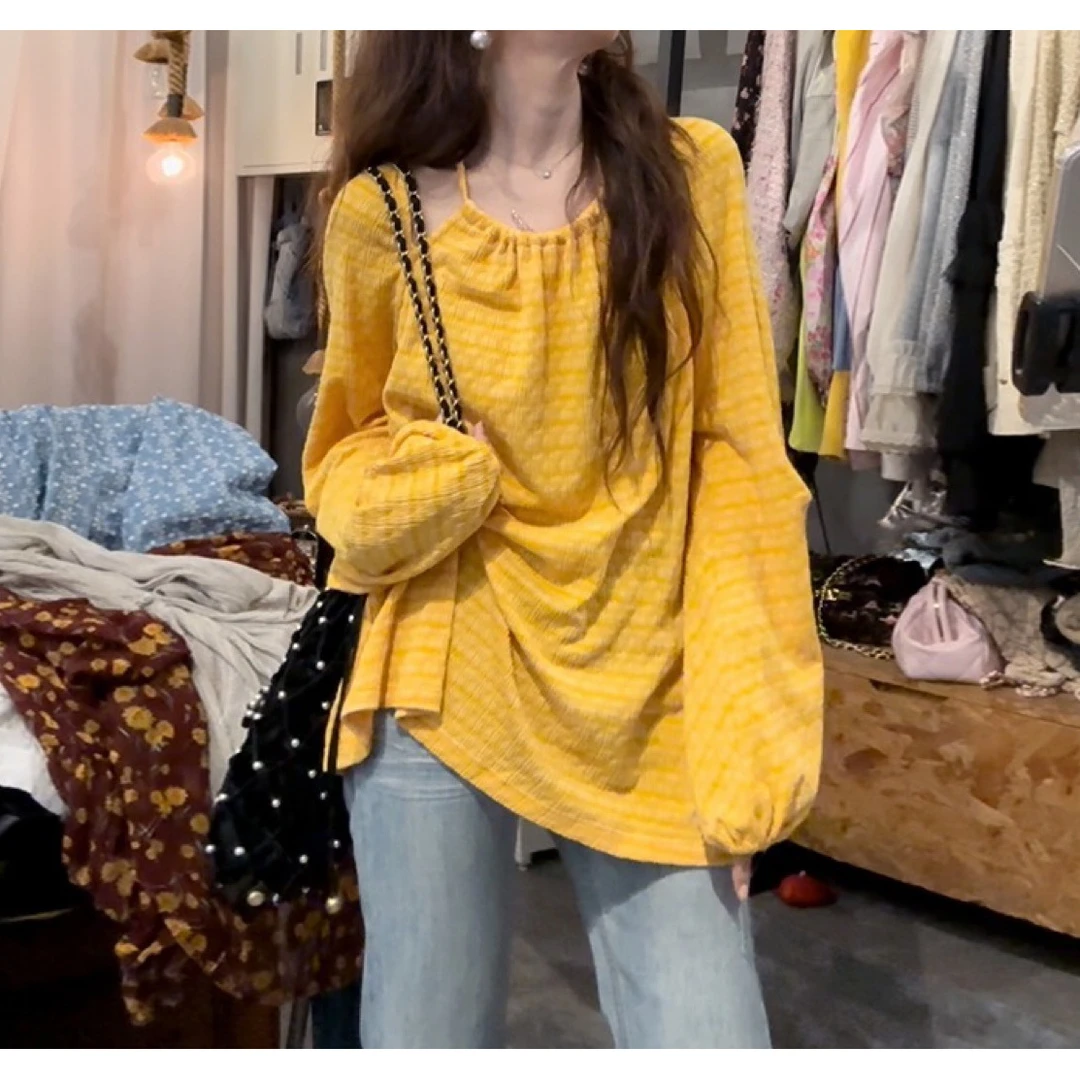 2025夏季现货温柔韩系别致设计感纸片人挂脖肌理感衬衣衬衫上衣女