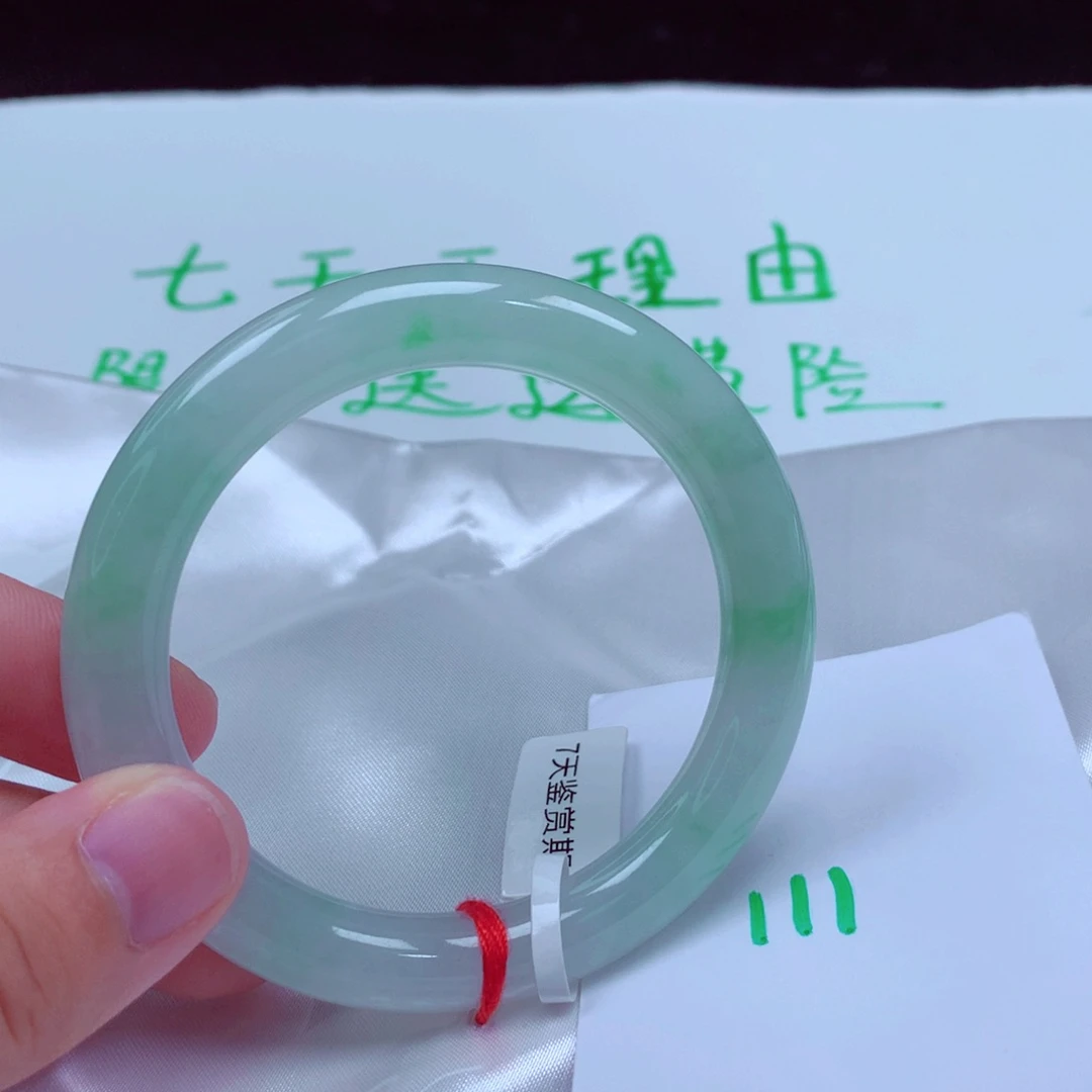 未镶嵌手镯翡翠缅甸天然A货翡翠手镯54.6圆条