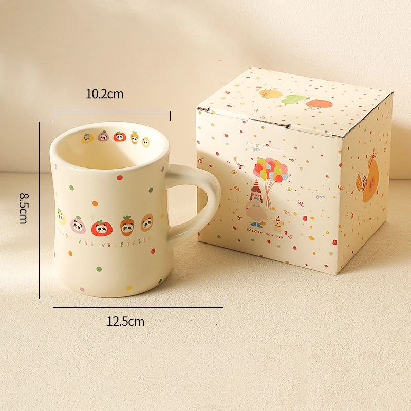 高颜值陶瓷马克杯水杯大容量办公室咖啡杯礼盒-小蛮腰系列熊猫