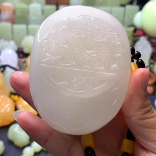 石材方解石手把件