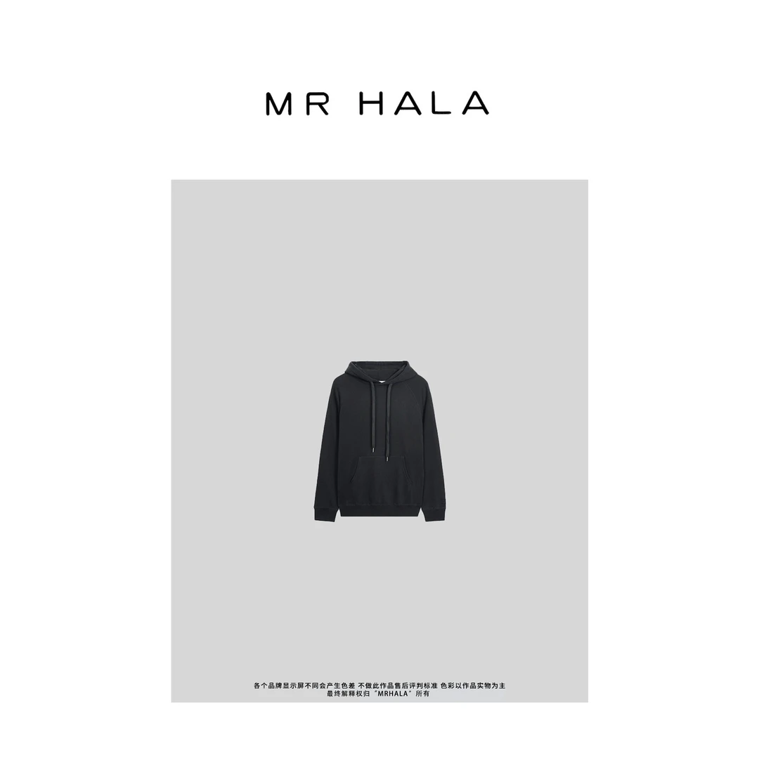 MRHALA 质感绣字兜帽暗纹提花卫衣 LW63613