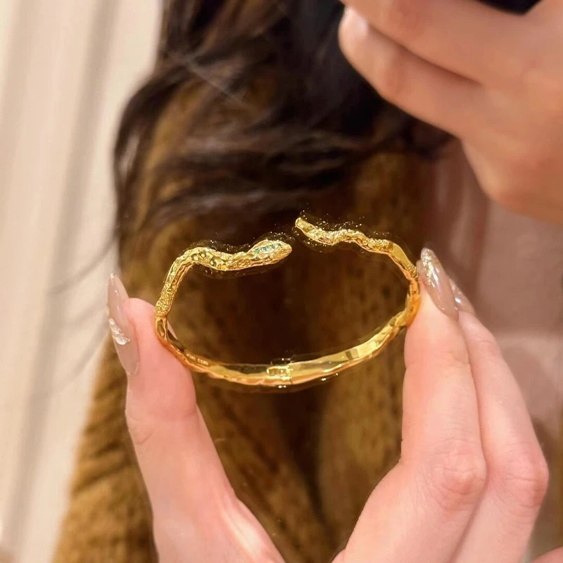 铜合金手镯 「灵蛇环绕」 中古蛇形手镯轻奢个性高级感本命年3158