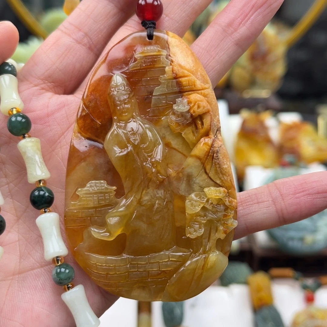 岫玉未镶嵌挂件挂件