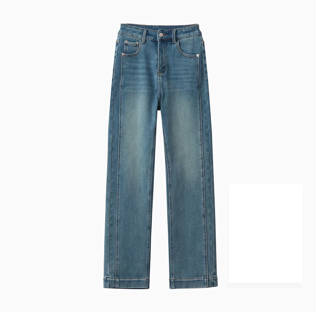 GYNW 【竹竿裤】单四面弹单裤高腰弹力牛仔裤春季新款显瘦直筒裤女