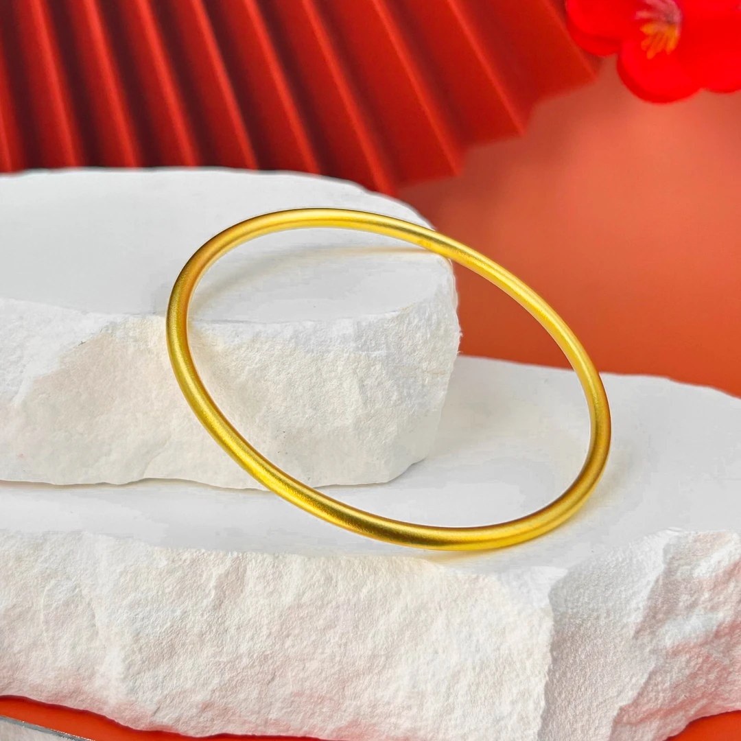 足银手镯 古法素圈手镯气质时尚实心磨砂13g~15g