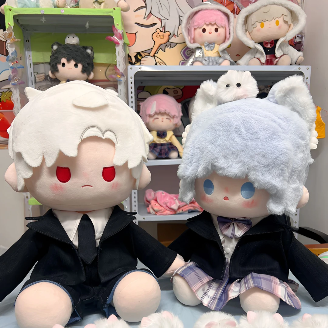 原创DK制服套装40CM娃衣帅气学院风黑色牛仔面料三件套加领带