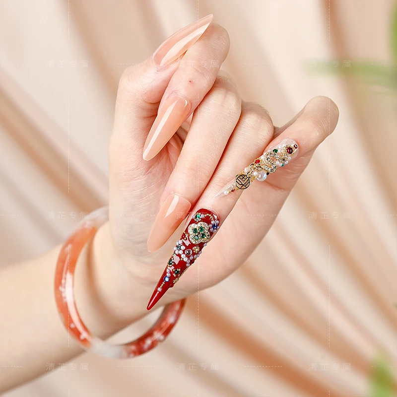 锦绣未央  嬛嬛护甲贵妃甲满锆石高级中式国风穿戴甲