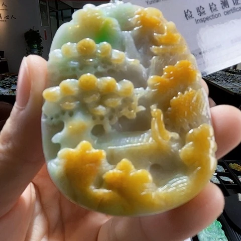 翡翠未镶嵌颈饰一个