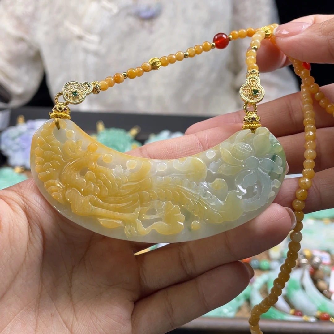 翡翠未镶嵌颈饰代编织