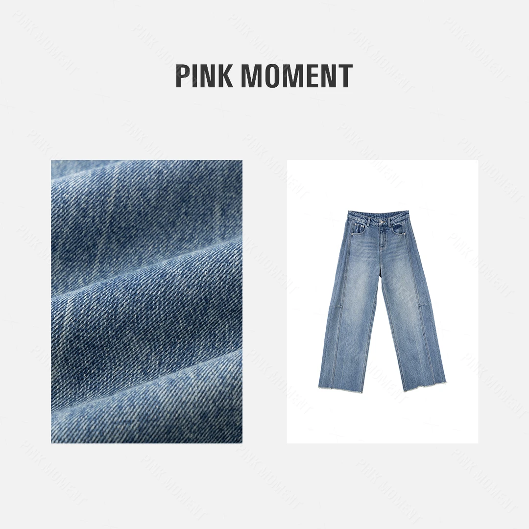 PM王囡囡 复古水洗阔腿牛仔长裤 NC1D1305