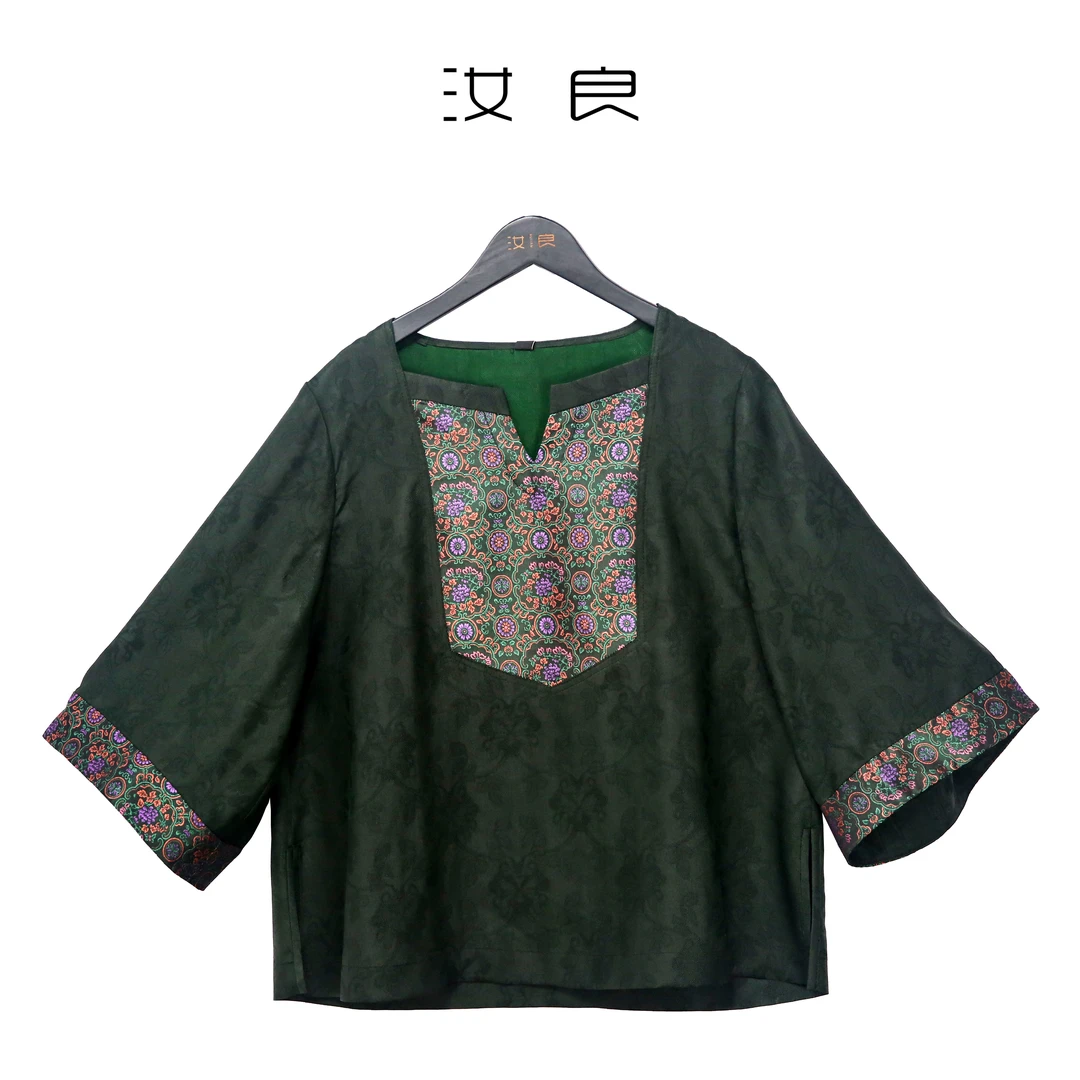 花罗拼宝相花宋锦上衣