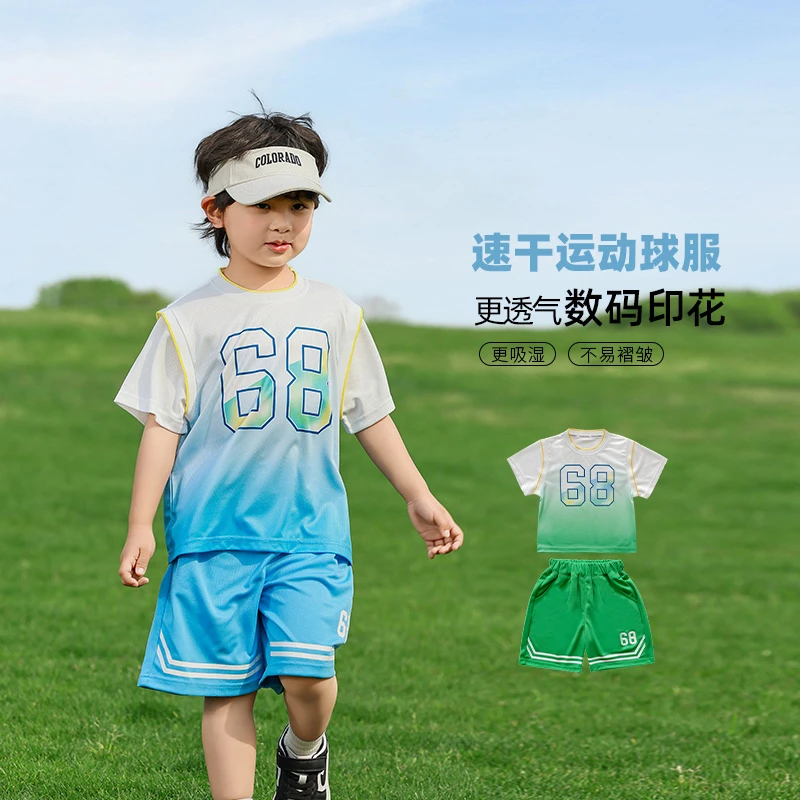 男童篮球服儿童速干运动套装夏季2025新款男宝宝短袖帅气男孩夏装