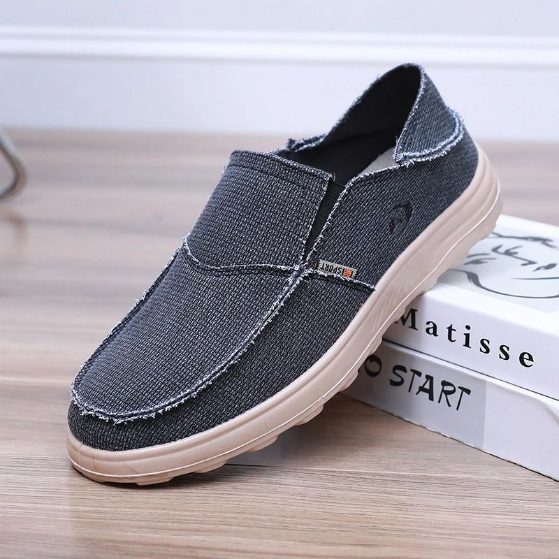 2025新款老北京布鞋一脚蹬休闲防滑懒人鞋百搭透气帆布鞋舒适男鞋