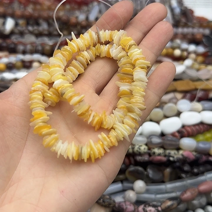 查罗石合金珠宝半成品黄色一条