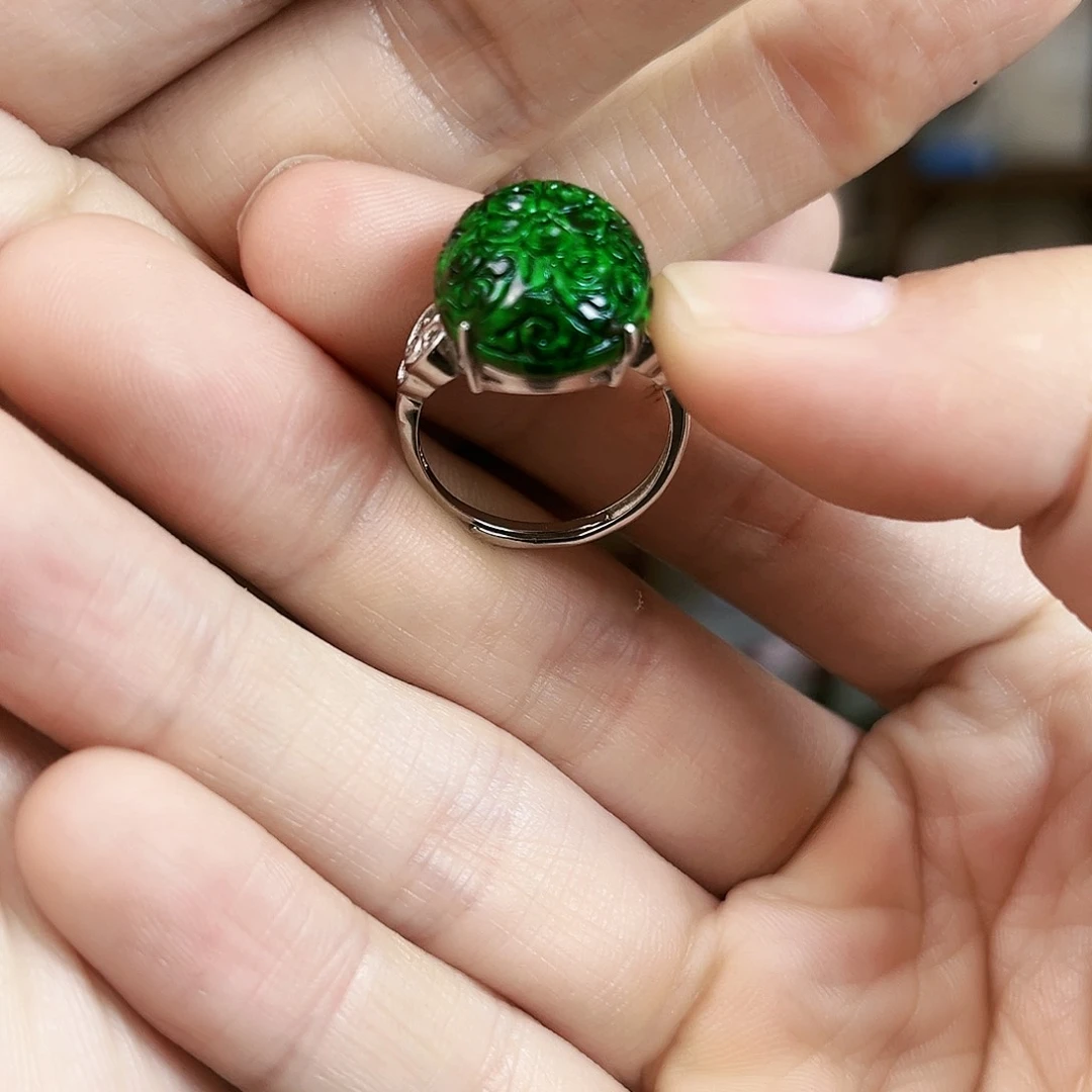 翡翠耳饰银S925镶嵌耳饰