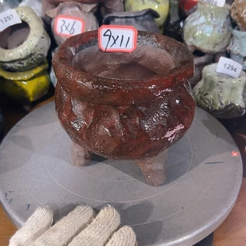 粗陶花盆手工花盆制作就这样