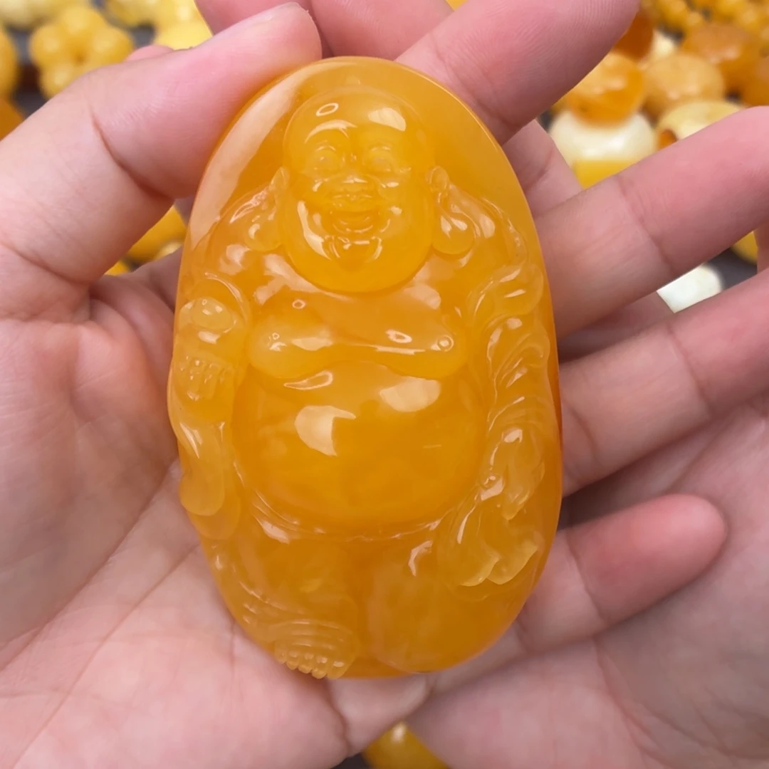 裸石蜜蜡未镶嵌焦皮红佛