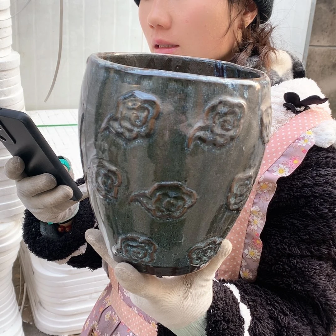 紫砂花盆瑕疵口18高20