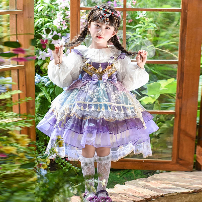 女童连衣裙秋装2025新款洋气儿童洛丽塔公主裙小女孩礼服西域裙子