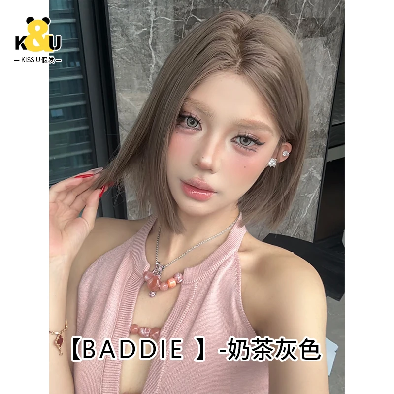 KuKu公主假发-【Baddie-精修版】前额蕾丝手织混血一刀切短发全头套