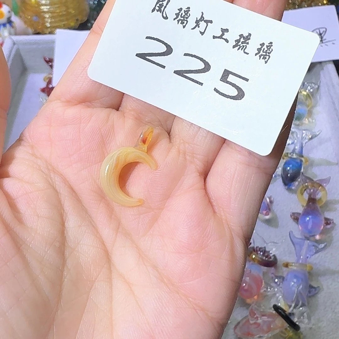 他***吗颈饰琉璃225月亮吊坠