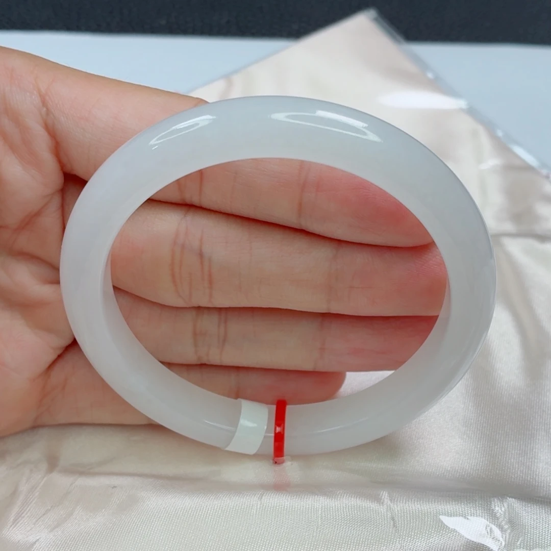 翡翠手镯未镶嵌老坑种老肉细起胶白月光003