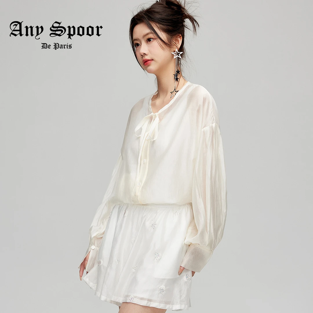 【ANY SPOOR】新款气质百搭休闲轻奢法式小众长袖衬衫84C690