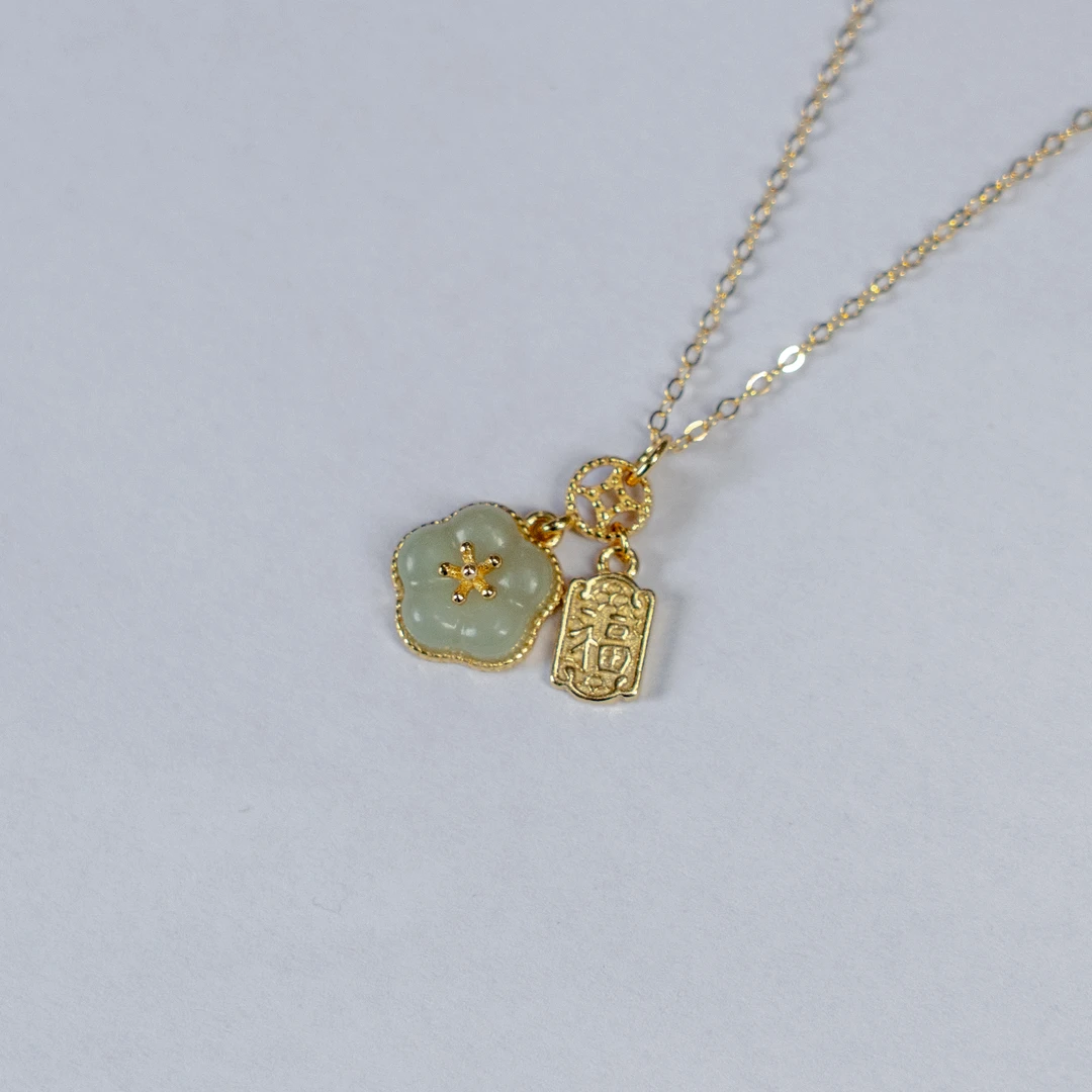 【金展珠宝】s925银 樱花福牌 赠链子