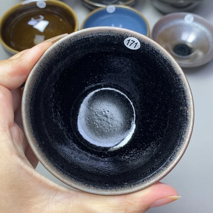 茶盏建窑建盏磨底柴烧主人杯微瑕