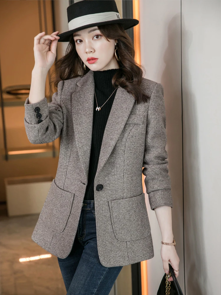 复古感小西装外套女秋冬2025新款韩版时尚英伦风休闲长袖西服上衣