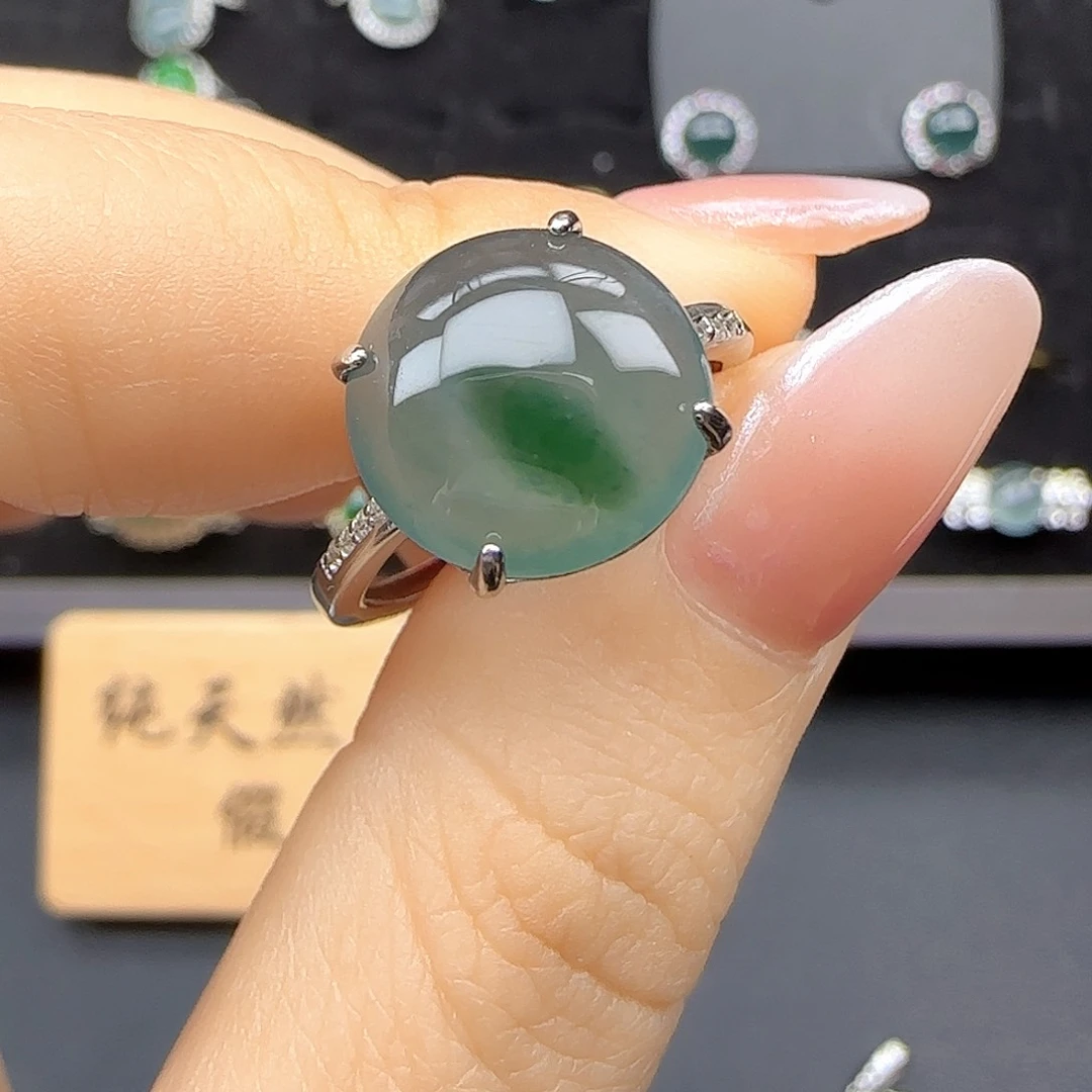 银S925镶嵌戒指翡翠