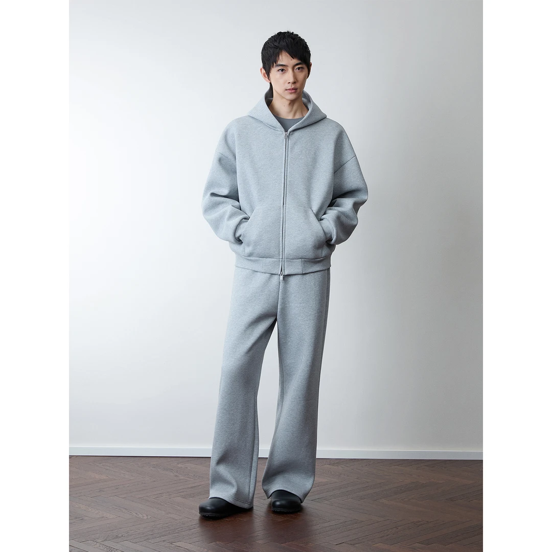 NEFO “一套过冬”大廓形双层复合重磅610G连帽卫衣卫裤套装男D276