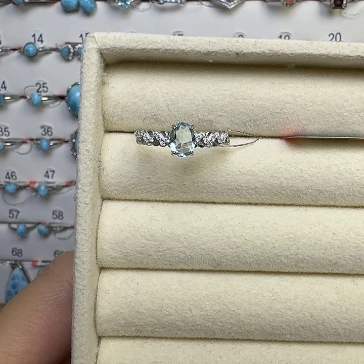 戒指银S925镶嵌水晶