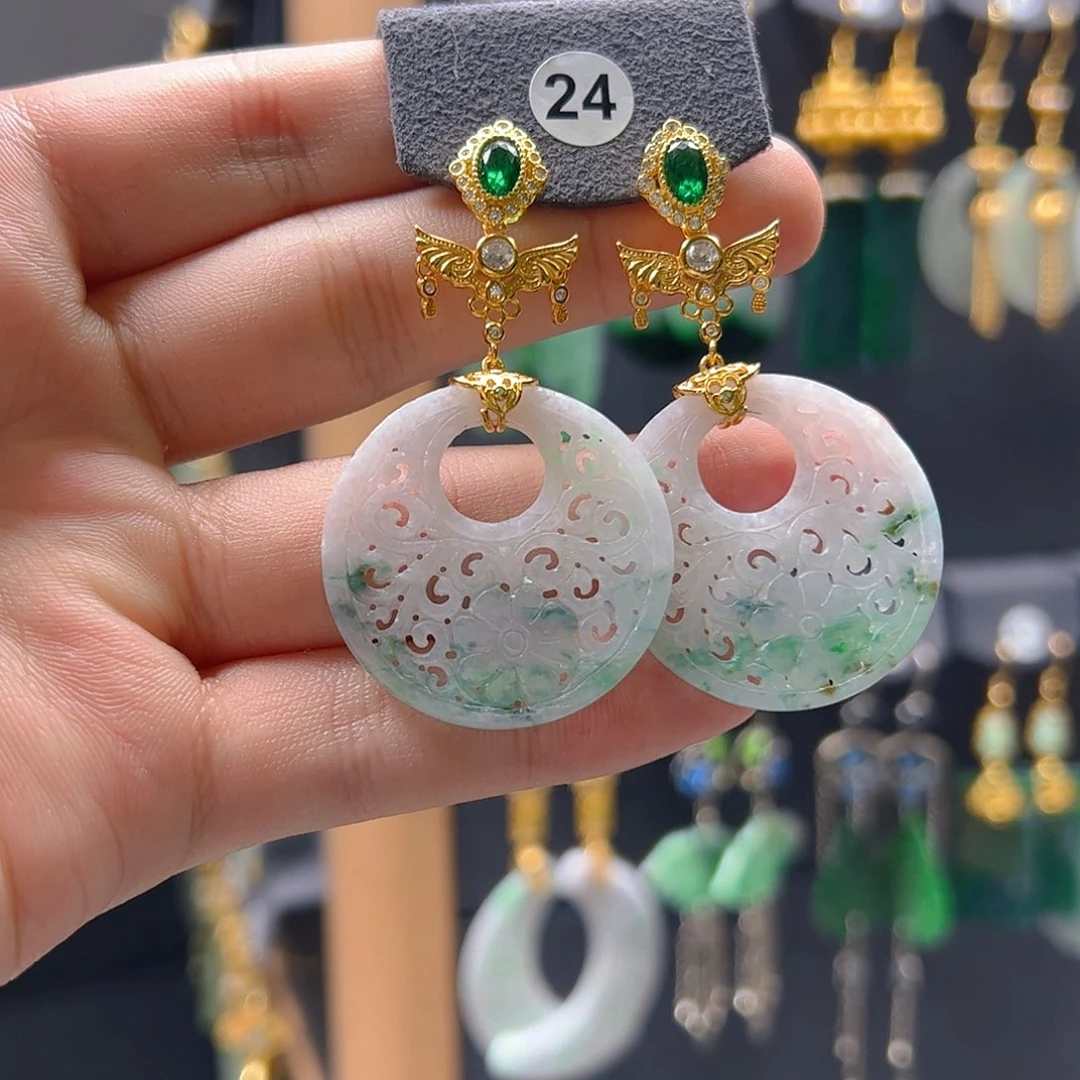 未镶嵌翡翠耳饰翡翠