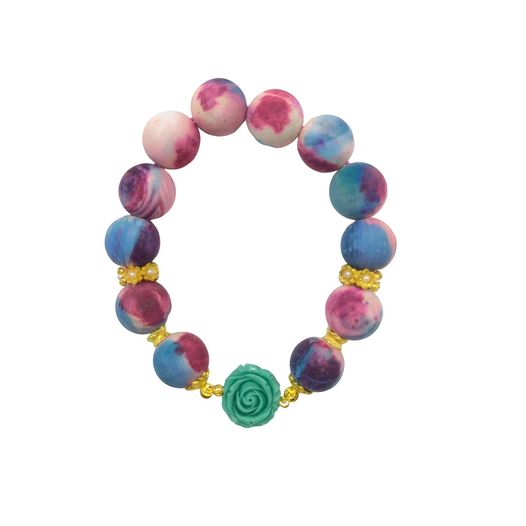 （库存处理）--高定珠宝药霜五矿共生玫瑰粉蓝手串设计款S1440