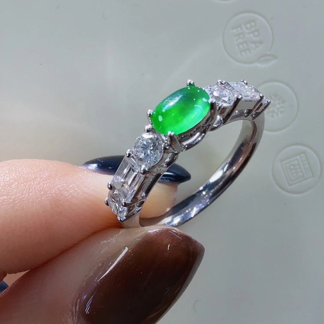 翡翠18K金镶嵌颈饰特价炸光玻璃蛋