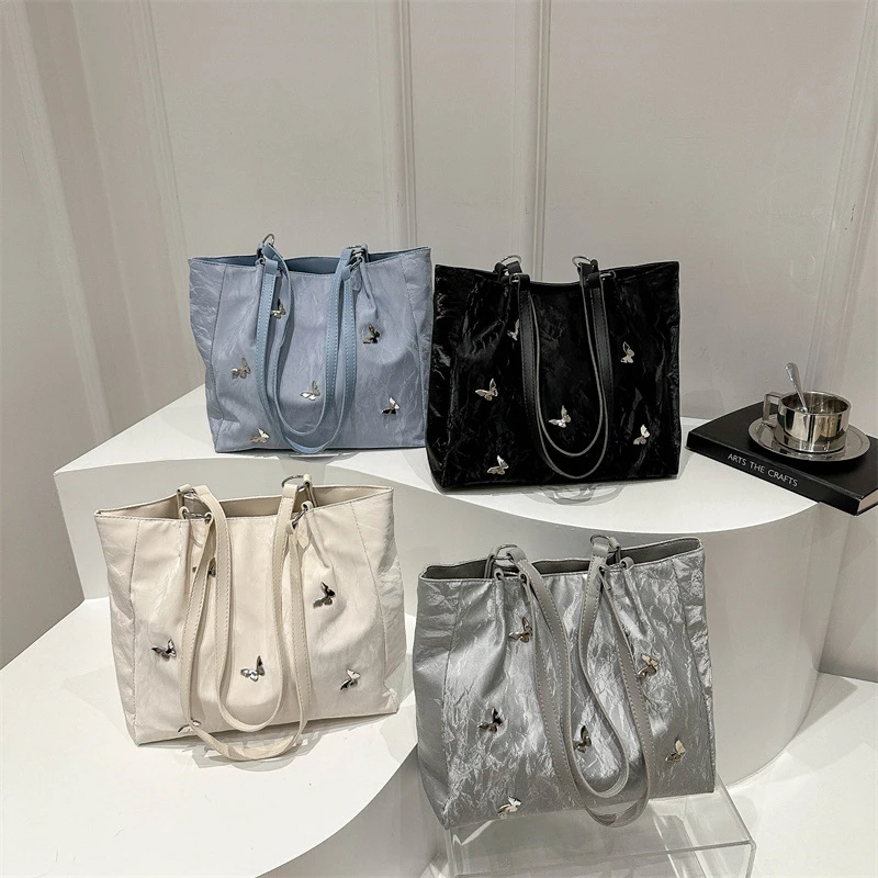 JML2024新款大容量包包女时尚百搭休闲单肩托特包通勤蝴蝶双肩BD