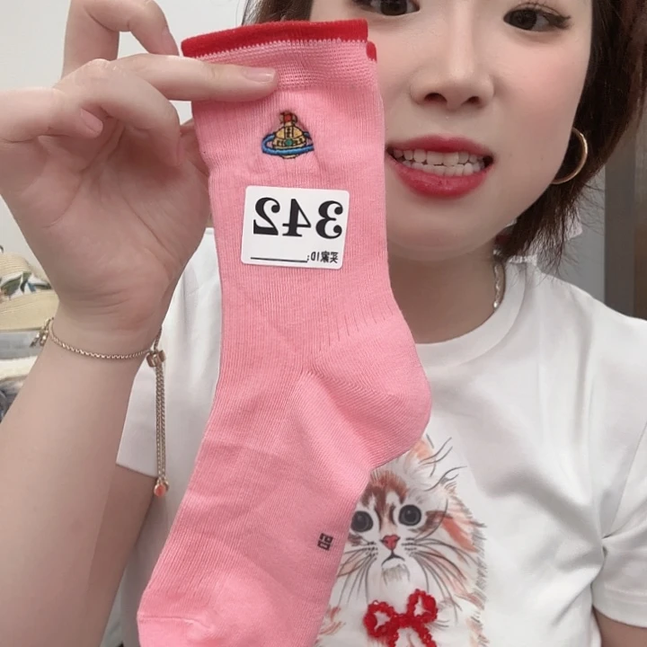 三醋酯纤维多太后粉色袜子342