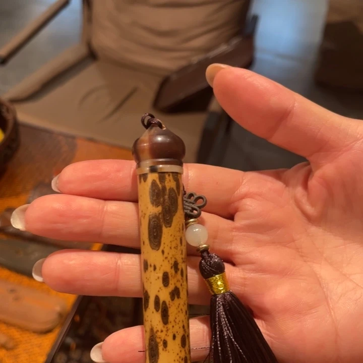 紫砂石头梅鹿竹火折子梅鹿竹火折子