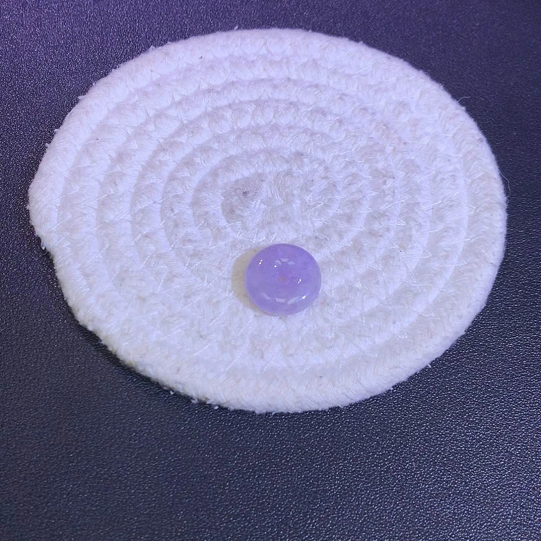 散珠翡翠天然缅甸翡翠平安扣卡17.4厚5.7冰粉紫