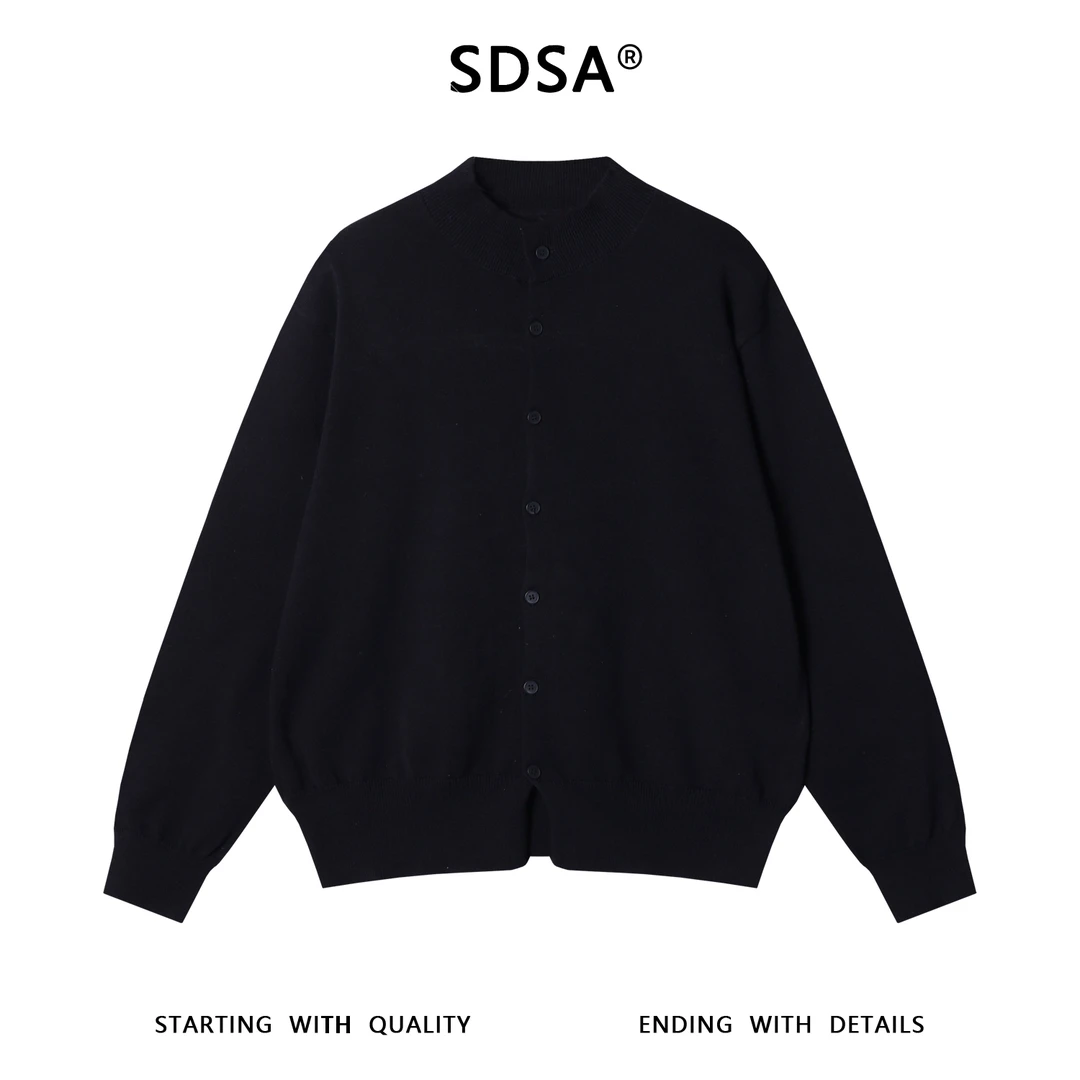 SDSA男士秋冬新款痞帅男装纯色毛衣针织衫圆领气质百搭开衫上衣