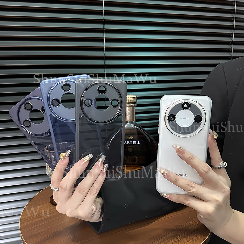 适用荣耀x60手机壳简约男女款透明防滑网红个性镜头全包保护套ins