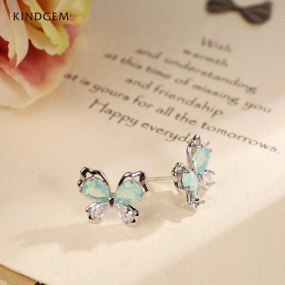 铜合金合成锆石耳饰 CZ289XKKC-27965百搭潮流轻奢小众简约耳环