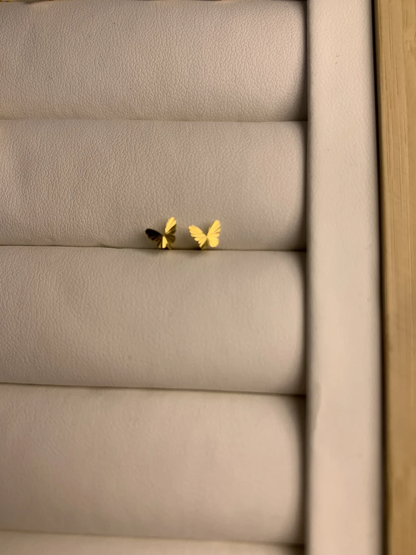 足金999黄金蝴蝶耳饰
